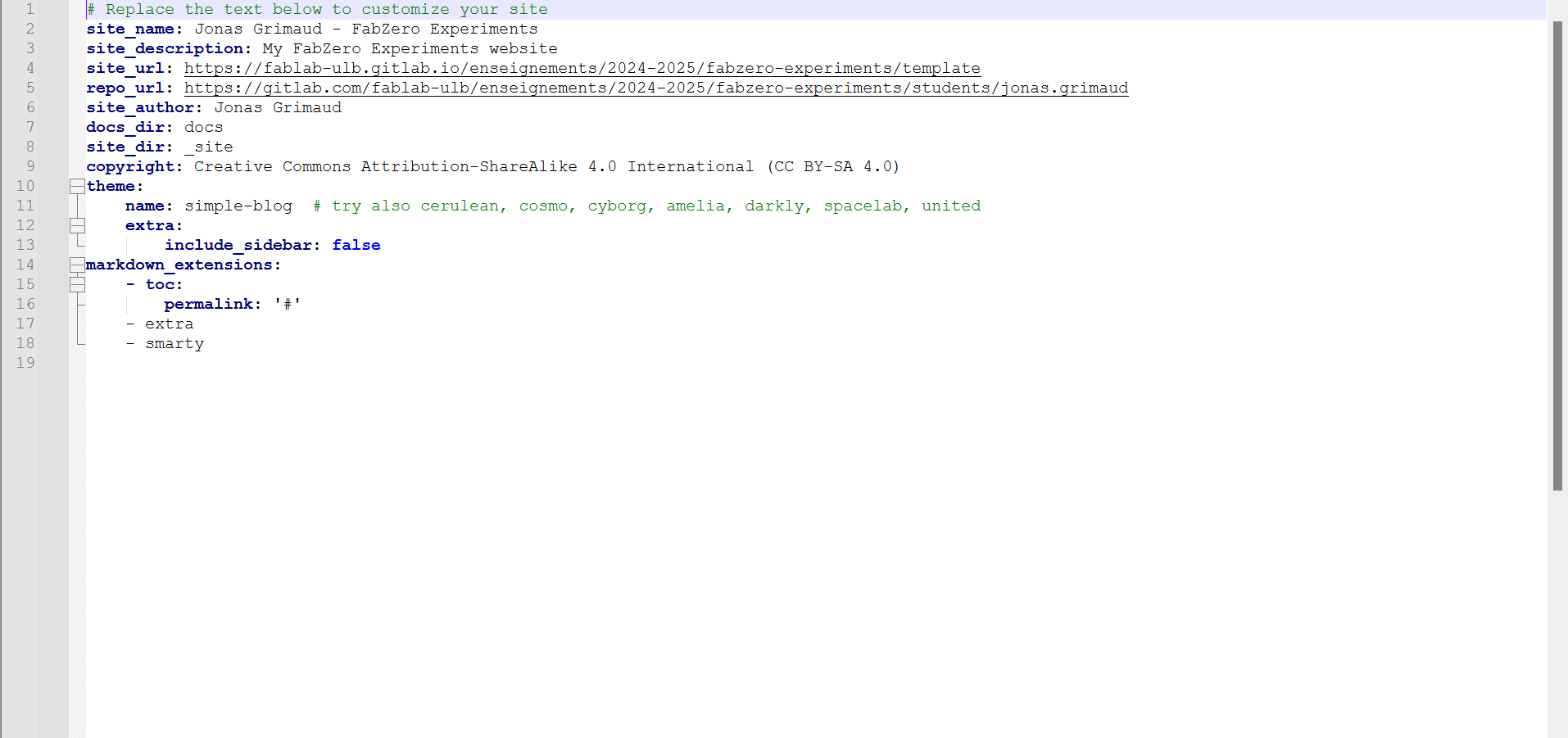 advanced mkdocs.yml file